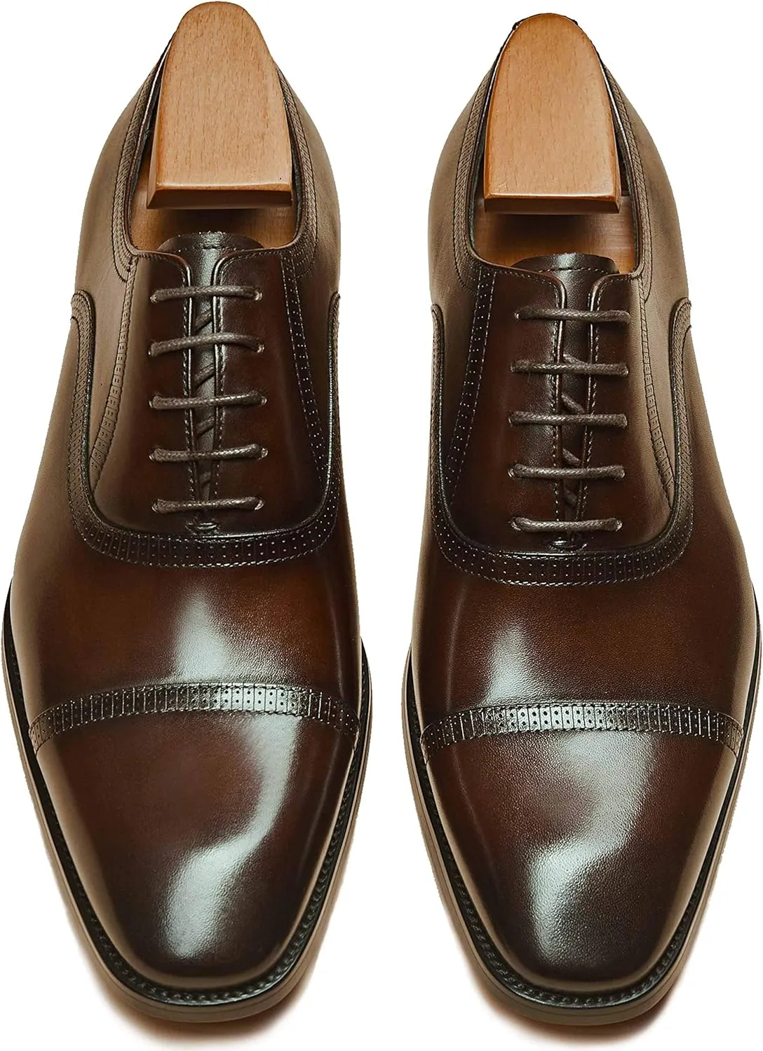 Men's Dress Shoes Formal Oxford Leather Wingtip Lace Up Shoes for Men