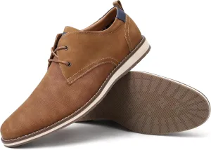 Men's Dress Shoes, Mens Oxford Shoes, Leather Stylish Lace-up Wingtip Brogues, Business Casual Formal Derby Shoe