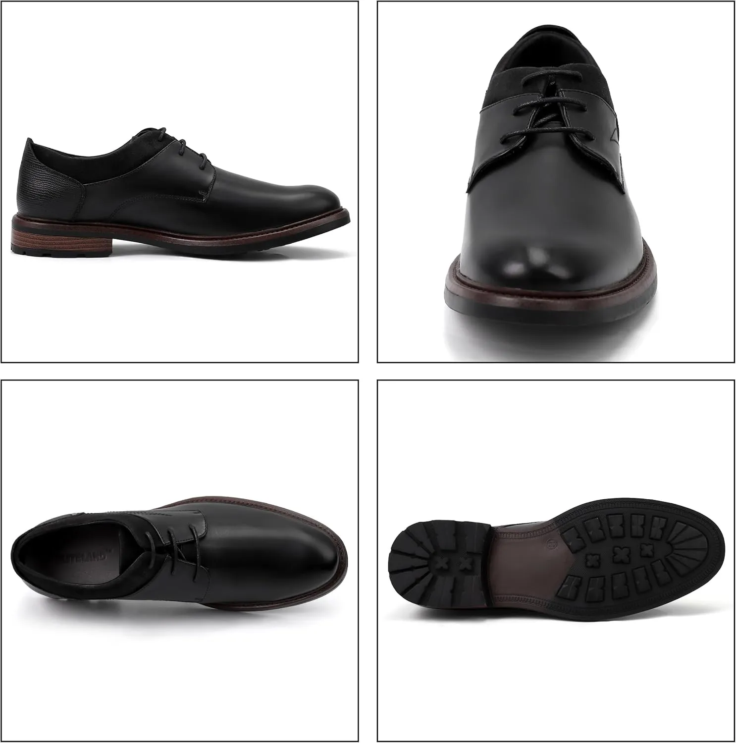 Men's Dress Shoes, Mens Oxford Shoes, Leather Stylish Lace-up Wingtip Brogues, Business Casual Formal Derby Shoe