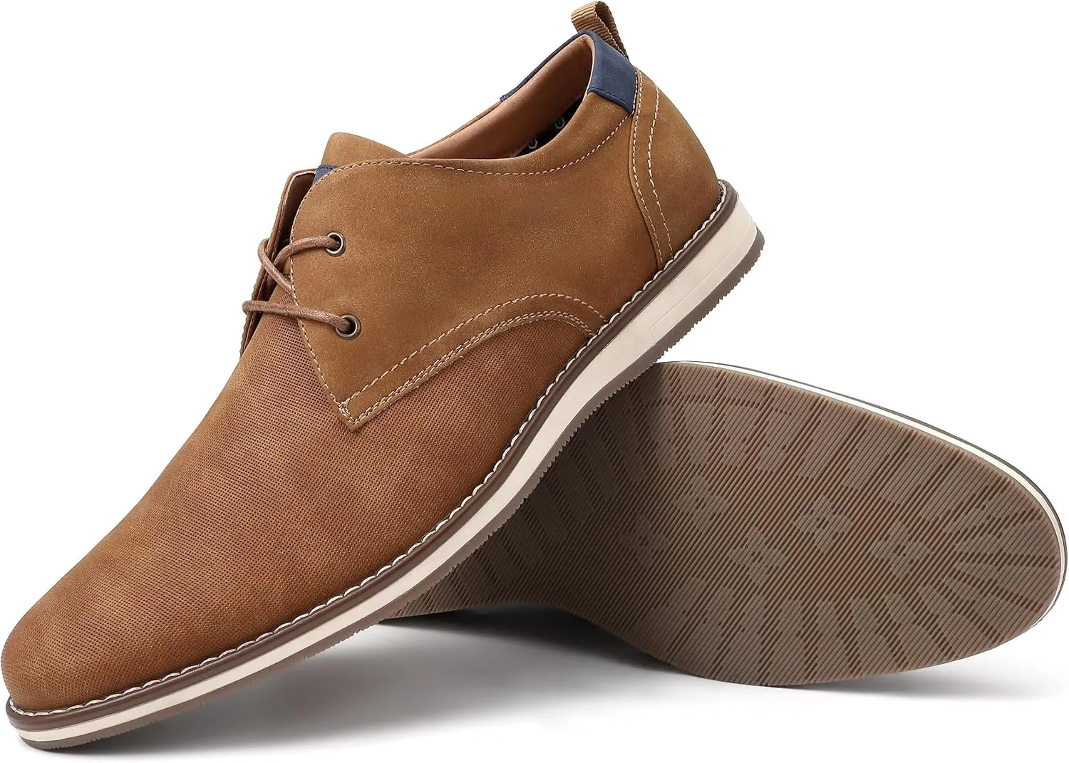 Men's Dress Shoes, Mens Oxford Shoes, Leather Stylish Lace-up Wingtip Brogues, Business Casual Formal Derby Shoe