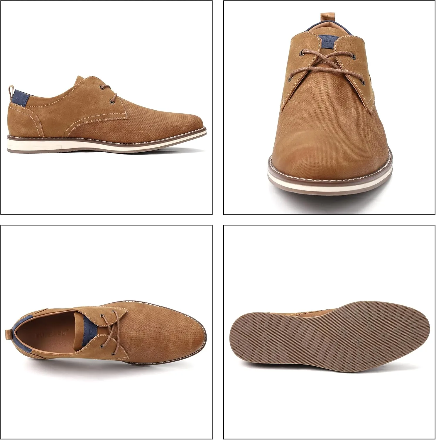 Men's Dress Shoes, Mens Oxford Shoes, Leather Stylish Lace-up Wingtip Brogues, Business Casual Formal Derby Shoe