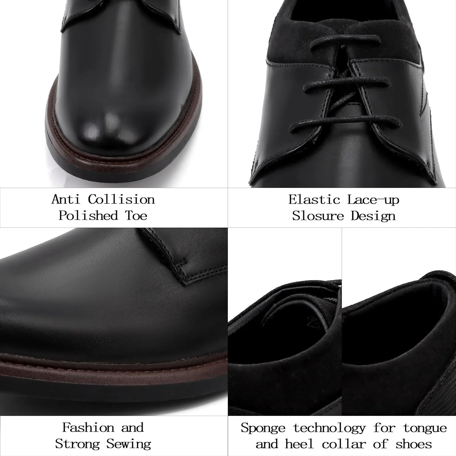 Men's Dress Shoes, Mens Oxford Shoes, Leather Stylish Lace-up Wingtip Brogues, Business Casual Formal Derby Shoe