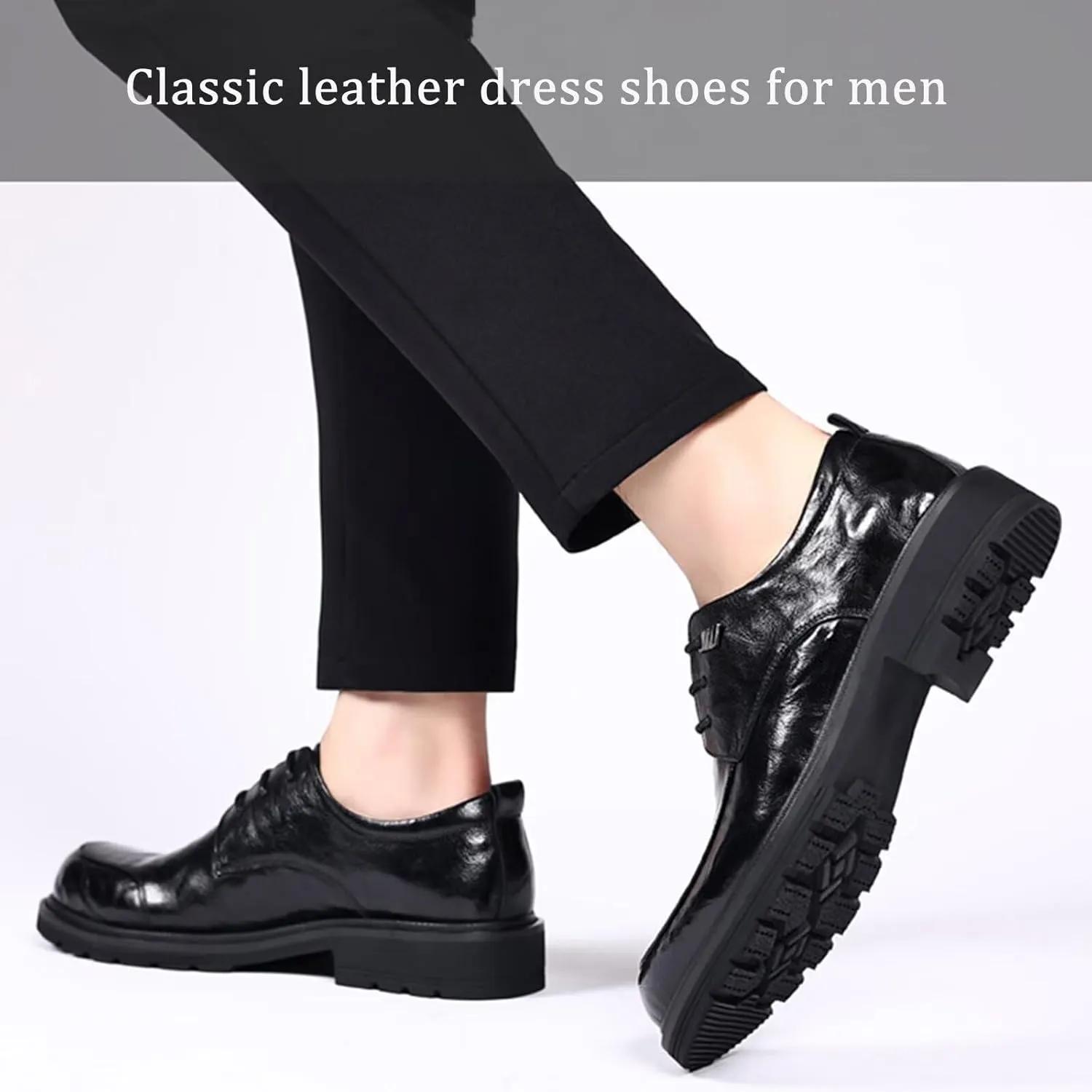 Men's Dress Shoes Wedding Business Classic Formal Derby Lace-up Oxford Leather Shoes