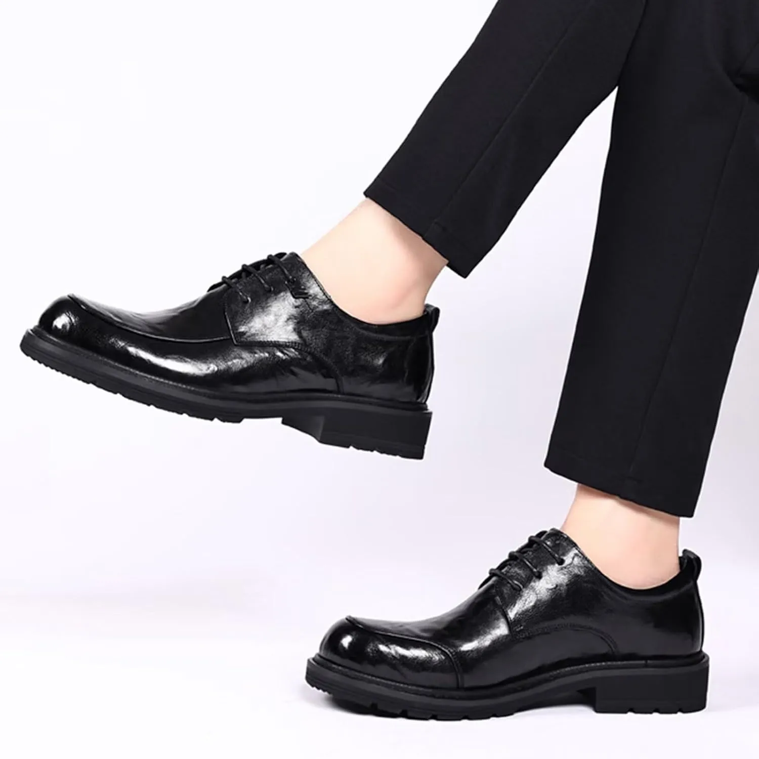 Men's Dress Shoes Wedding Business Classic Formal Derby Lace-up Oxford Leather Shoes
