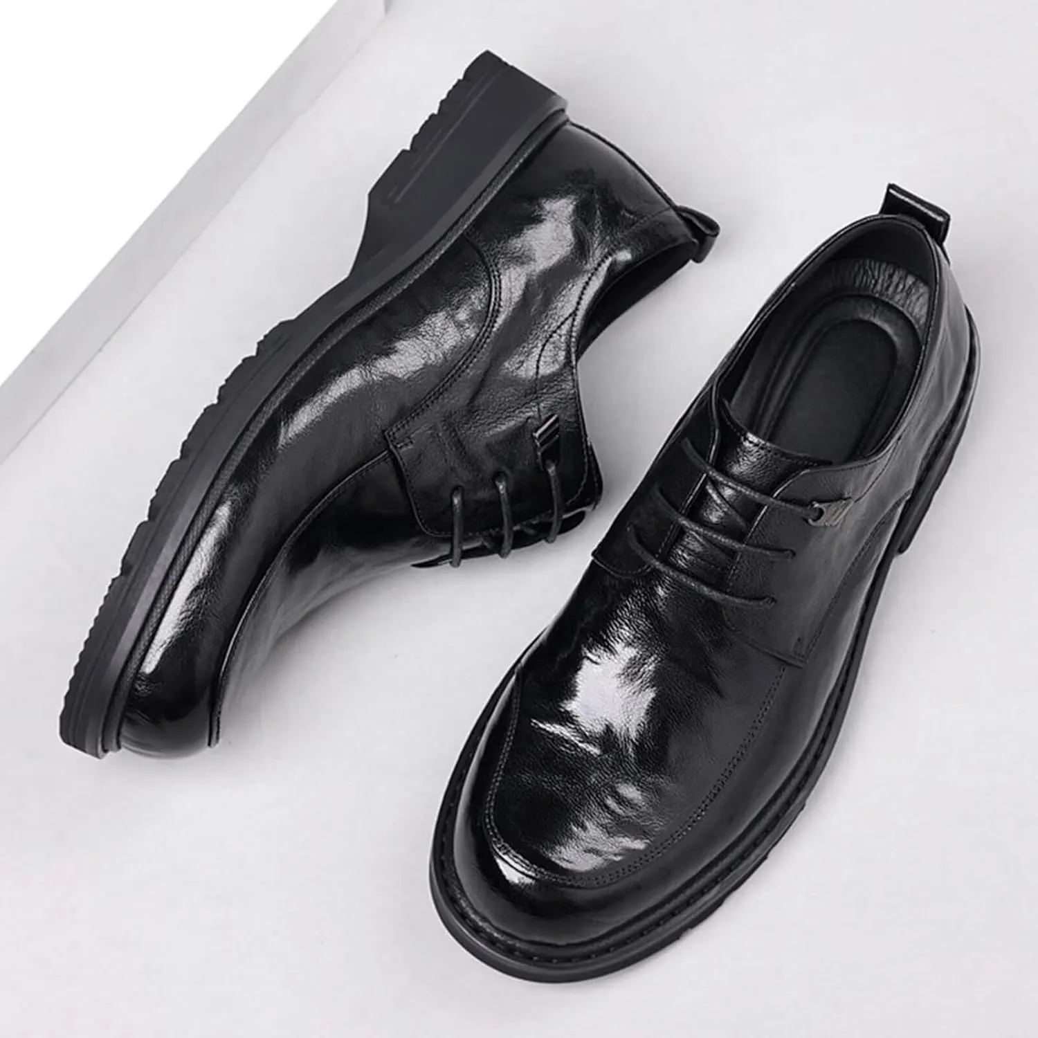 Men's Dress Shoes Wedding Business Classic Formal Derby Lace-up Oxford Leather Shoes