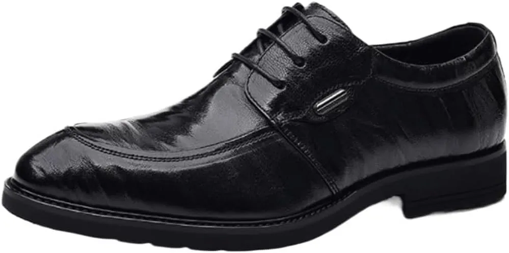 Mens Dress Sneakers Lace-up Comfortable Loafers Genuine Leather Derby Fashion Formal Tuxedo Walking Shoes