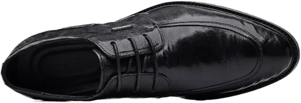 Mens Dress Sneakers Lace-up Comfortable Loafers Genuine Leather Derby Fashion Formal Tuxedo Walking Shoes