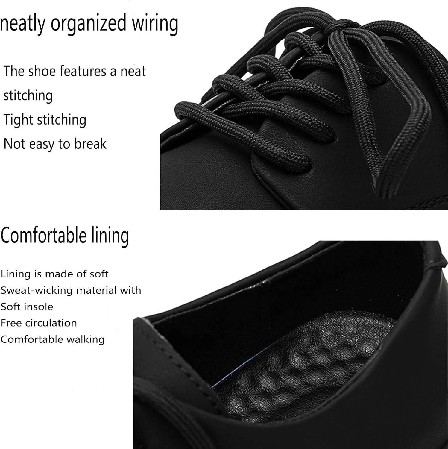 Men's Fashion Retro Round Toe Thick Bottom Casual Oxford Shoes Comfortable Non-Slip Soft Sole Work Office Business Formal Shoes