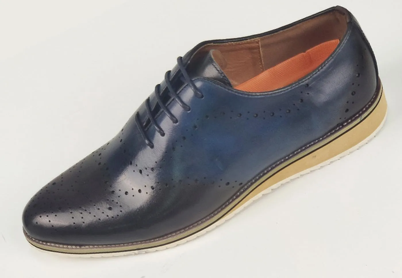 Mens Hand-Painted Leather Oxford Dress Shoes – Luxury Wingtip Brogue Shoes for Business, Weddings & Formal Events – Classic Italian Design, Comfortable & Stylish Footwear