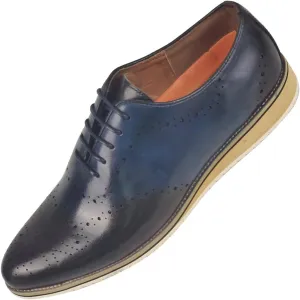 Mens Hand-Painted Leather Oxford Dress Shoes – Luxury Wingtip Brogue Shoes for Business, Weddings & Formal Events – Classic Italian Design, Comfortable & Stylish Footwear