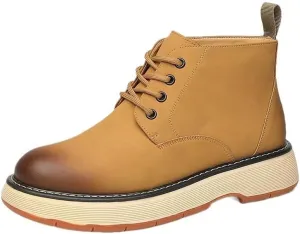 Men's Lace Up Oxfords Comfort Wide Round Toe Non-Slip Dress Shoes Hand Stitched Business Formal Derby Shoes
