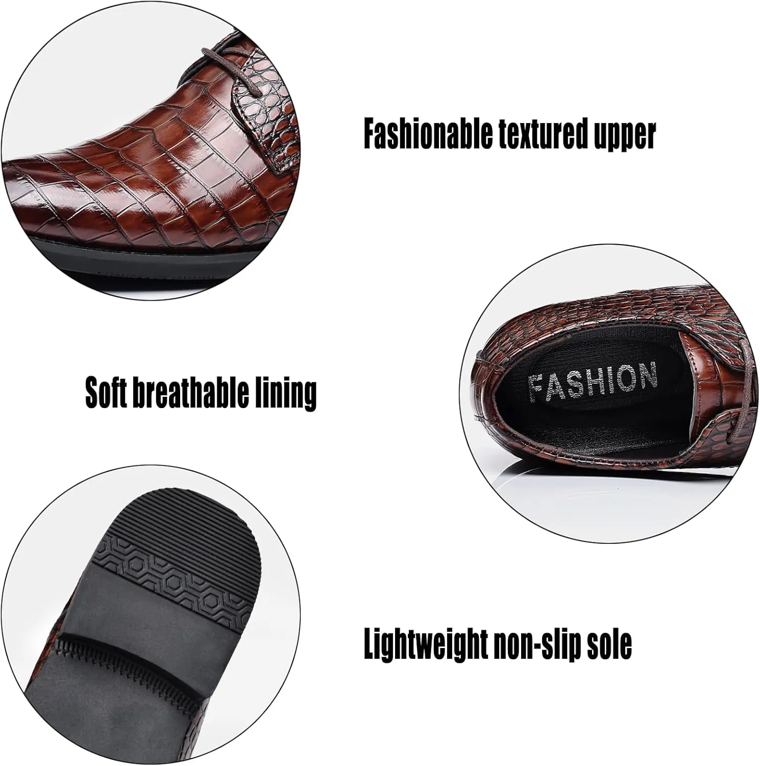 Men's Leather Classic Lace-up Dress Shoes,Retro Casual Formal Business Derby Shoes,Brogue Oxford Shoes for Men