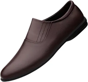Mens Leather Shoes Breathable Luxury Non Slip Casual Business Work Formal Vintage High Gloss Dress Shoes
