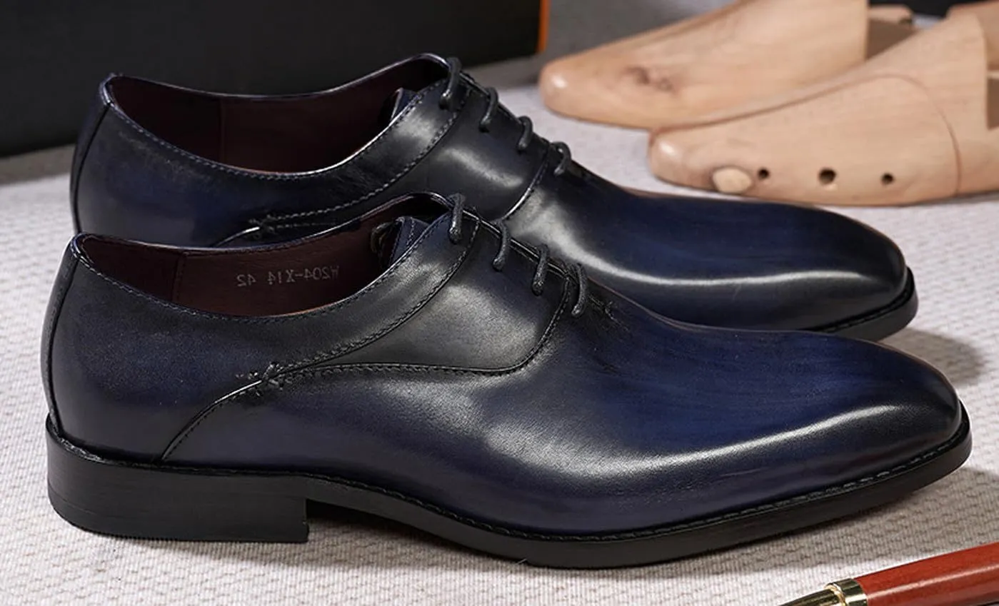 Mens Modern Essentials Cap Oxfords Formal Dress Suit Shoes Men's Fashion Genunie Leather Derby Prom Wedding Business Causal Tuxedo Shoes for Men
