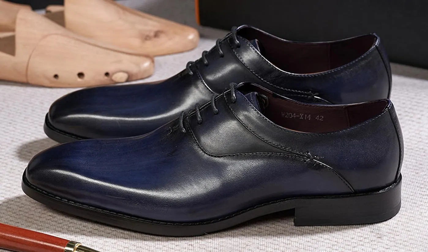 Mens Modern Essentials Cap Oxfords Formal Dress Suit Shoes Men's Fashion Genunie Leather Derby Prom Wedding Business Causal Tuxedo Shoes for Men
