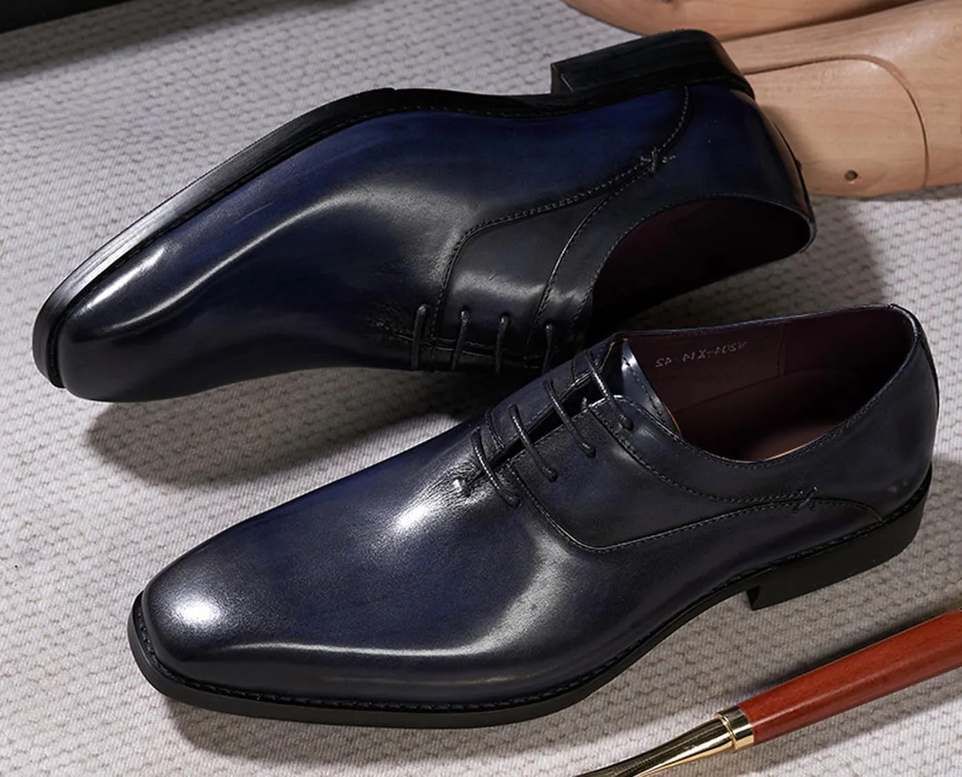 Mens Modern Essentials Cap Oxfords Formal Dress Suit Shoes Men's Fashion Genunie Leather Derby Prom Wedding Business Causal Tuxedo Shoes for Men