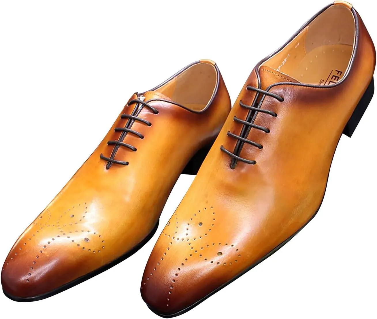 Mens Oxfords Formal Dress Genuine Leather Handmade Derby Casual Brogues Oxfords Tuxedo Fashion Walking Shoes for Men