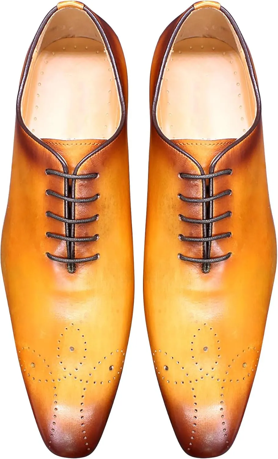Mens Oxfords Formal Dress Genuine Leather Handmade Derby Casual Brogues Oxfords Tuxedo Fashion Walking Shoes for Men