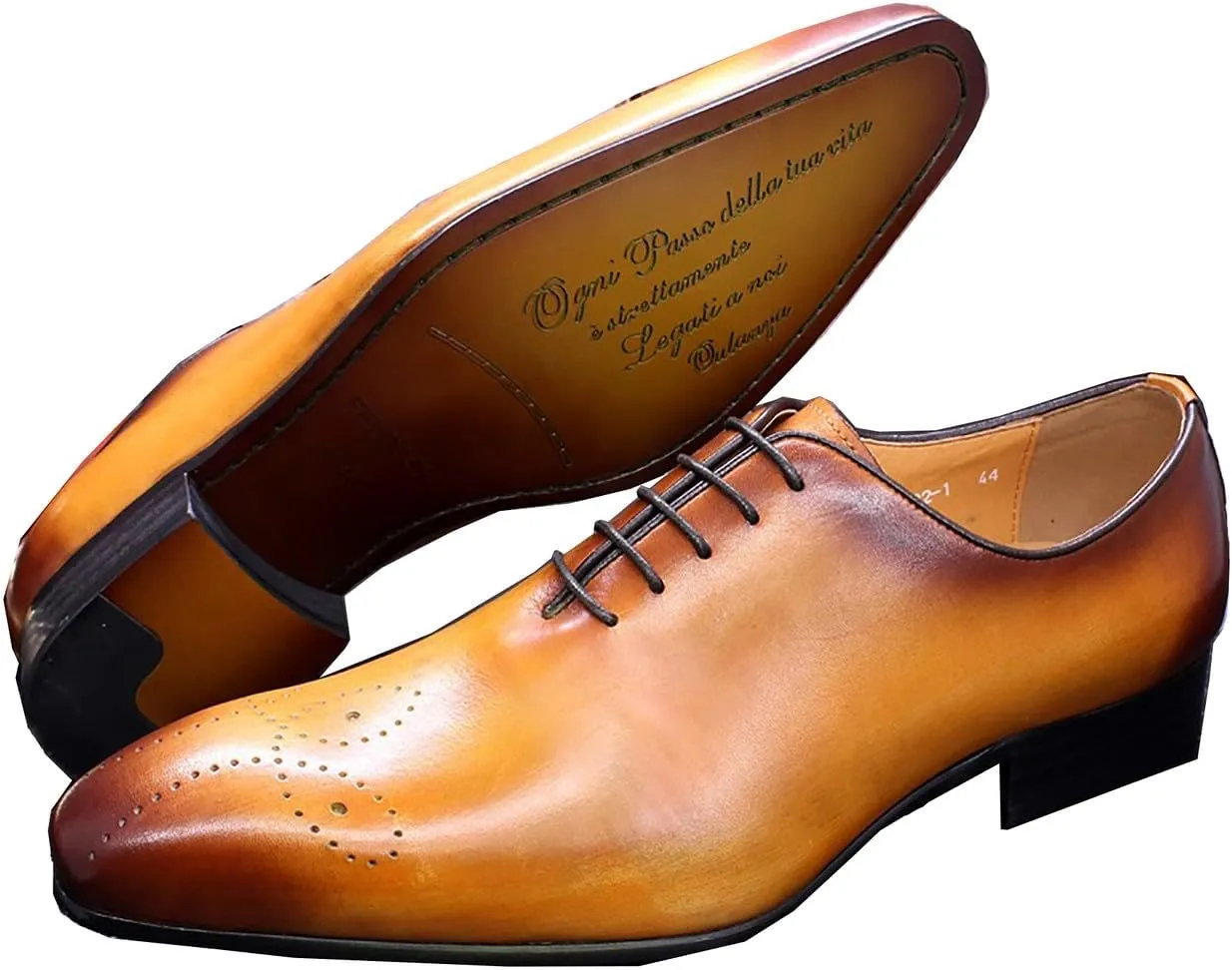 Mens Oxfords Formal Dress Genuine Leather Handmade Derby Casual Brogues Oxfords Tuxedo Fashion Walking Shoes for Men