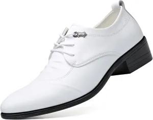 Mens Oxfords Leather Dress Shoes Slip On Pointed Toe Derbys Classic Lace-up Formal Tuxedo Derby Shoes Comfort Hand Stitched Business Formal Derby Shoes