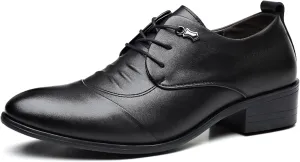 Mens Oxfords Leather Dress Shoes Slip On Pointed Toe Derbys Classic Lace-up Formal Tuxedo Derby Shoes Comfort Hand Stitched Business Formal Derby Shoes