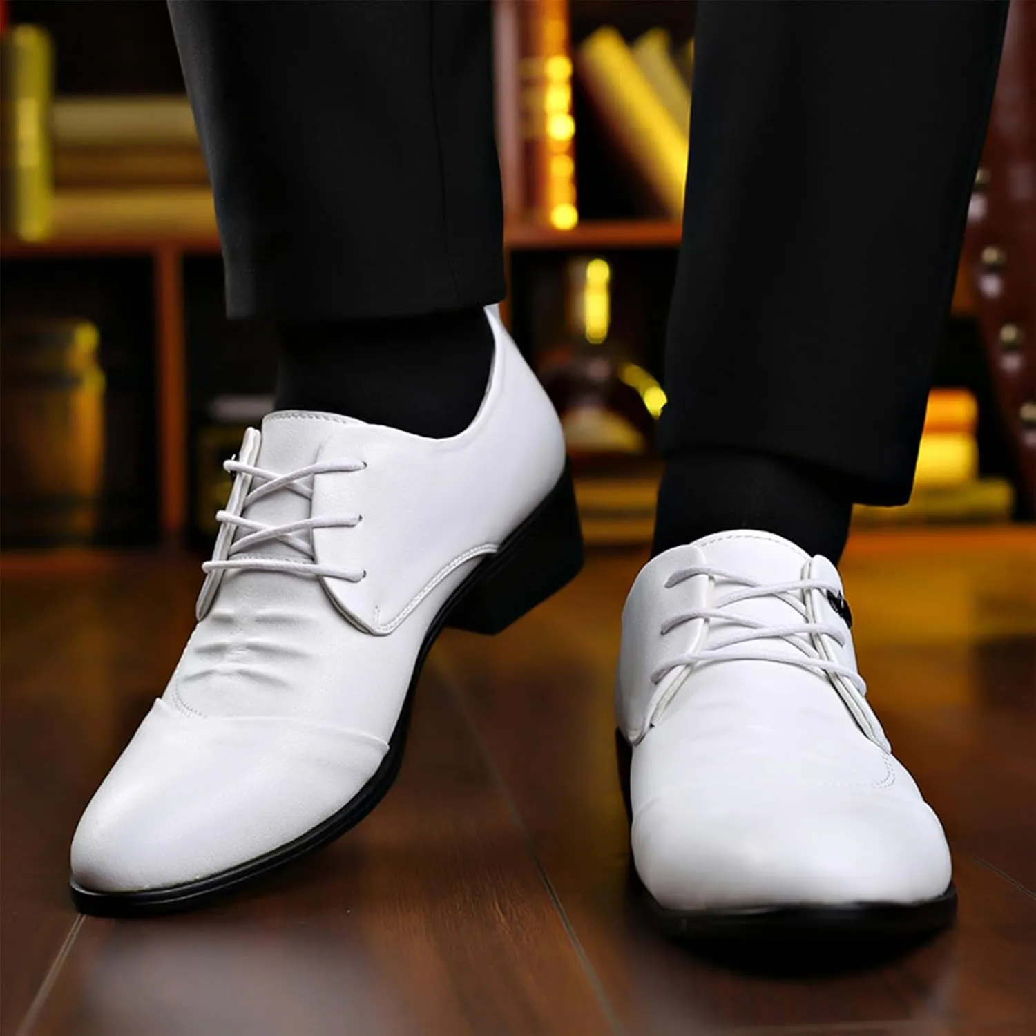 Mens Oxfords Leather Dress Shoes Slip On Pointed Toe Derbys Classic Lace-up Formal Tuxedo Derby Shoes Comfort Hand Stitched Business Formal Derby Shoes