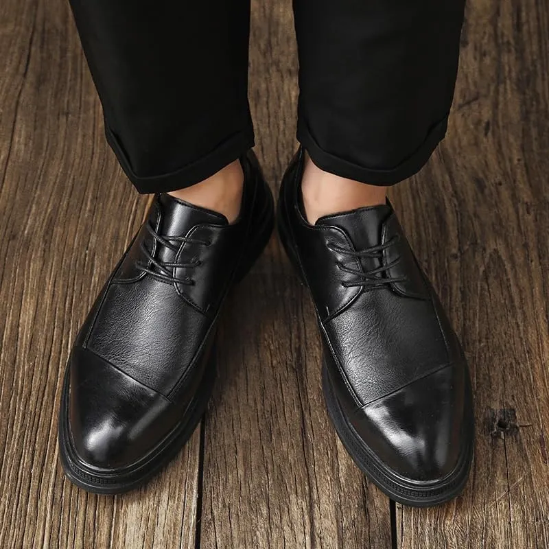 Mens Oxfords Shoes Classic Business Wingtip Lace Up Dress Shoes Slip-ons Brogue Business Shoes