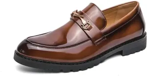 Mens Oxfords Shoes Social Business Men's Leather Modern Classic Lace Up Leather Lined Perforated Dress Shoes Comfortable Tuxedo Shoes Formal Derby Shoes(Brown,9.5)