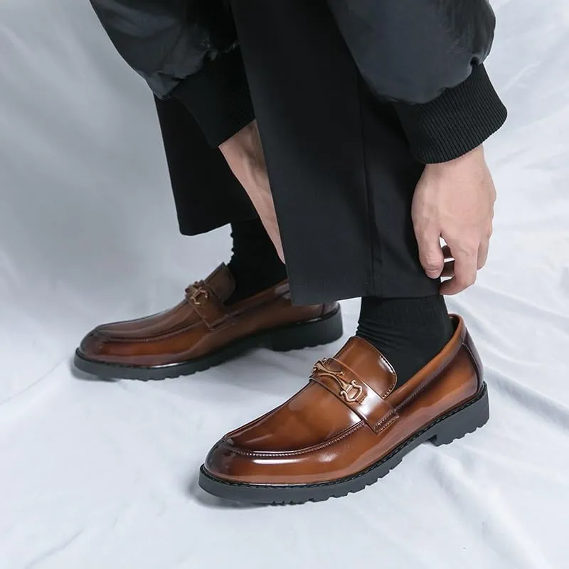 Mens Oxfords Shoes Social Business Men's Leather Modern Classic Lace Up Leather Lined Perforated Dress Shoes Comfortable Tuxedo Shoes Formal Derby Shoes(Brown,9.5)
