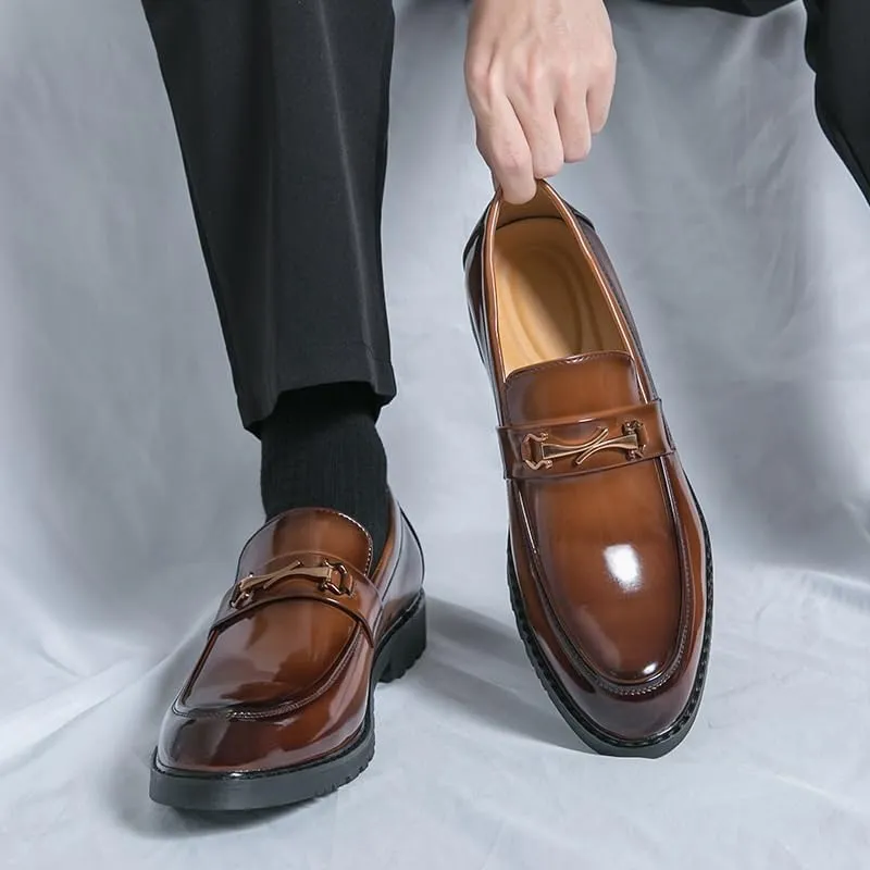 Mens Oxfords Shoes Social Business Men's Leather Modern Classic Lace Up Leather Lined Perforated Dress Shoes Comfortable Tuxedo Shoes Formal Derby Shoes(Brown,9.5)