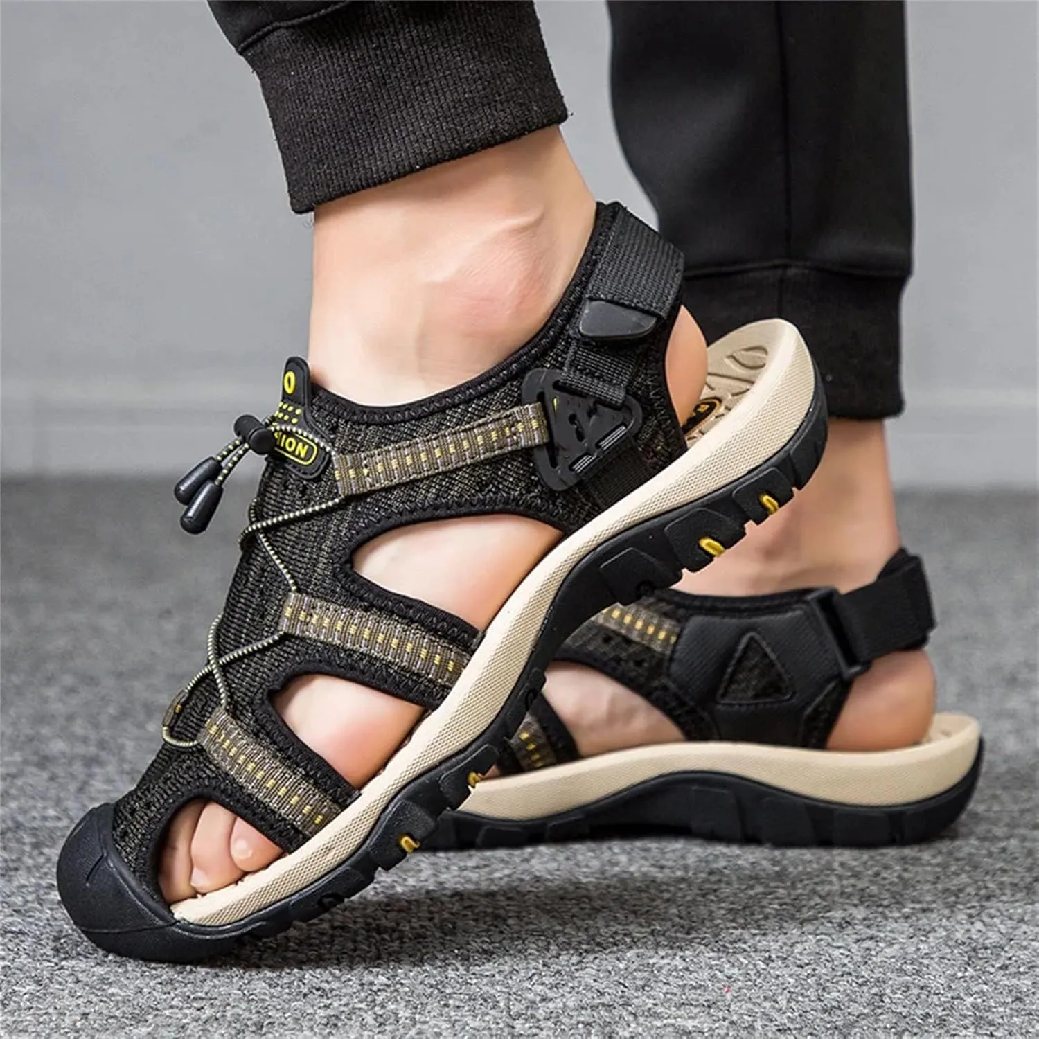 Men's Plus Size Sandals - Casual Beach Water Shoes with Sneaker Style