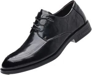 Men's Shiny Patent Leather Dress Shoes Non-Slip Softsole Walking Oxford Shoes Classic Pointed Toe Shiny Comfortable Formal Derby Shoes