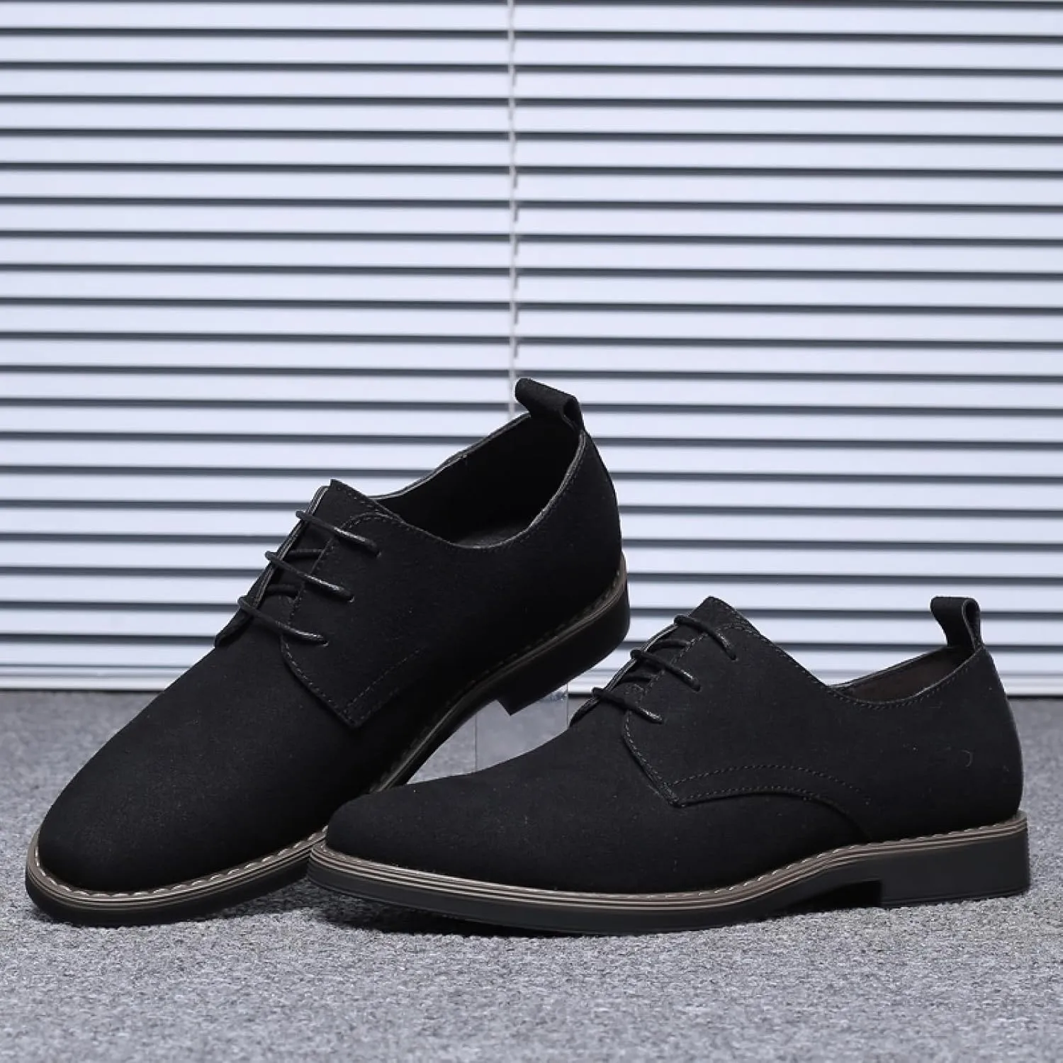 Mens Suede Leather Dress Shoes Casual Lace Up Oxfords Shoes