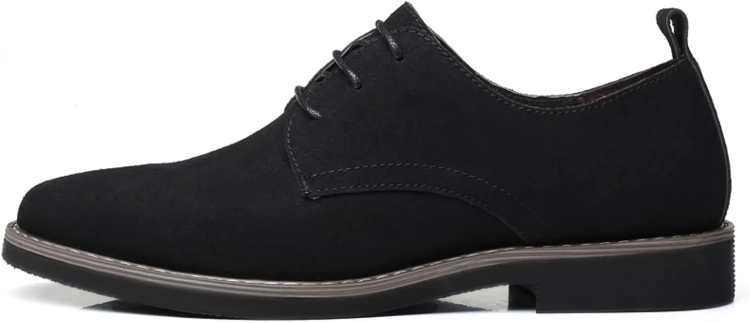 Mens Suede Leather Dress Shoes Casual Lace Up Oxfords Shoes