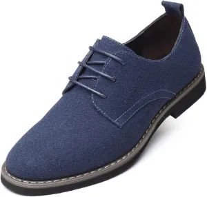 Mens Suede Leather Dress Shoes Casual Lace Up Oxfords Shoes