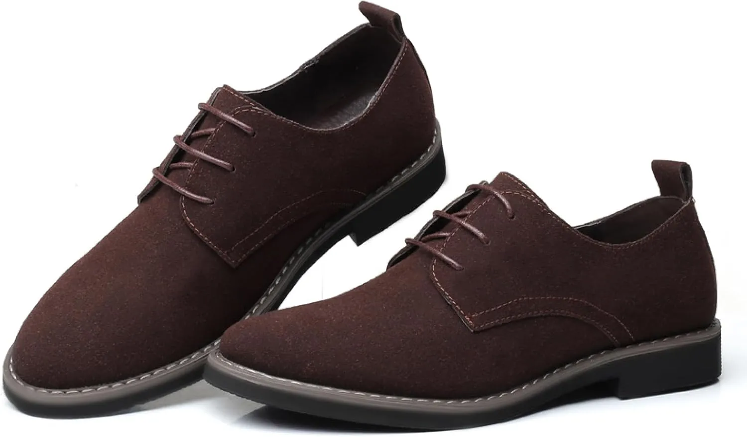 Mens Suede Leather Dress Shoes Casual Lace Up Oxfords Shoes