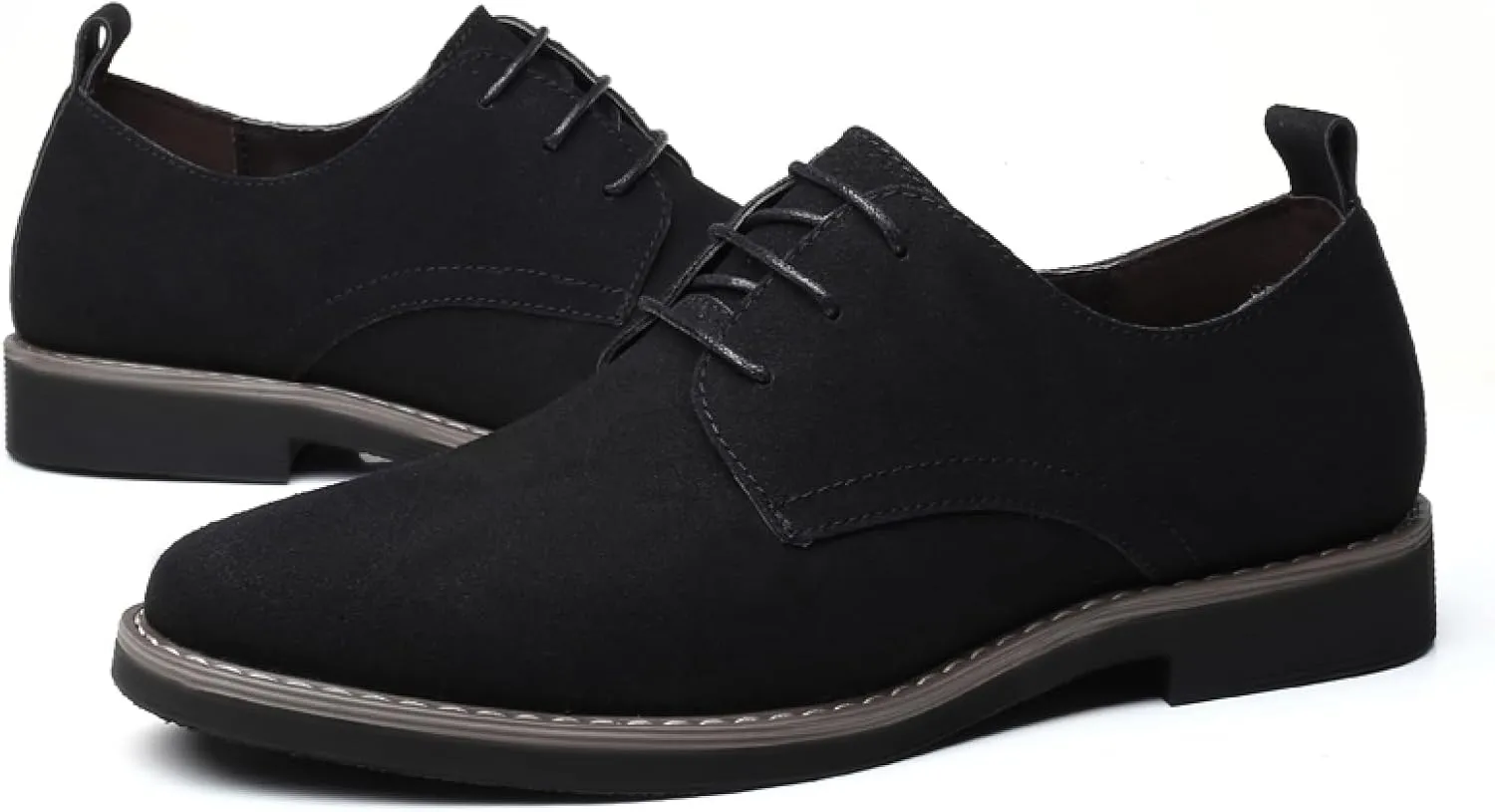 Mens Suede Leather Dress Shoes Casual Lace Up Oxfords Shoes