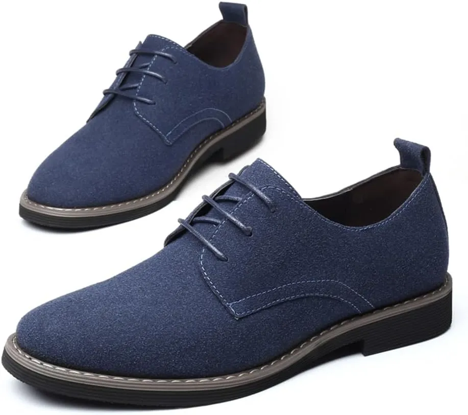 Mens Suede Shoes Dress Shoes Classic Oxfords Business Casual Lace Up Derbys Shoes