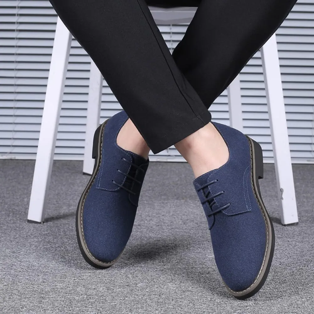 Mens Suede Shoes Dress Shoes Classic Oxfords Business Casual Lace Up Derbys Shoes