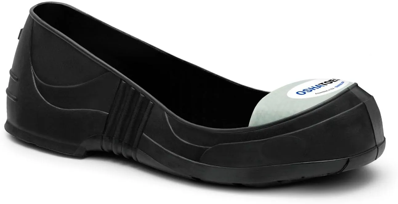 Metal-Free PVC Overshoes with Composite Safety Toes – Slip-Resistant Toe Cap Safety Shoe Covers for Visitors & Temporary Workers, White, US Shoe Size : Men's 1-3, Women's 3-4 (3X-Small)