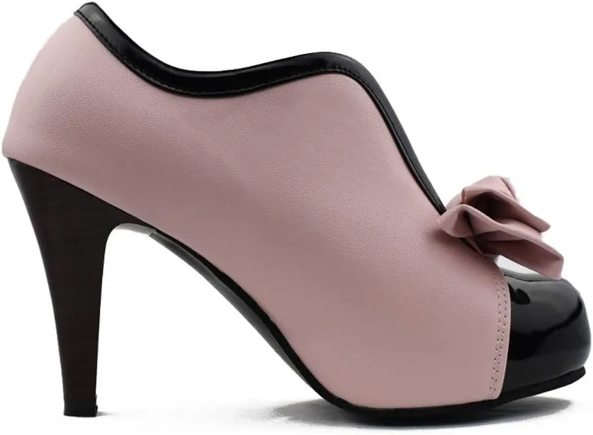 MFairy Fashion Classic Platform Pumps for Women with Bowties Sexy High Heeled Slip on Shoes