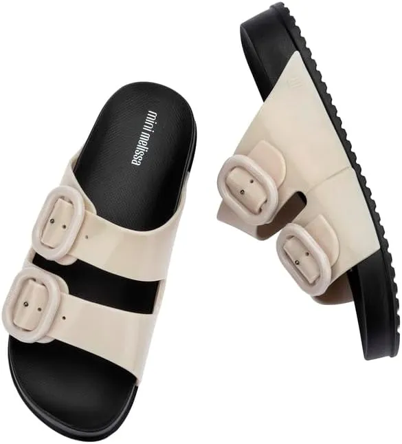 mini melissa Cozy Jelly Slides for Kids - Slip-on Jelly Shoes, Slip On Sandals for Girls, Open Toe Summer Shoes, Adjustable