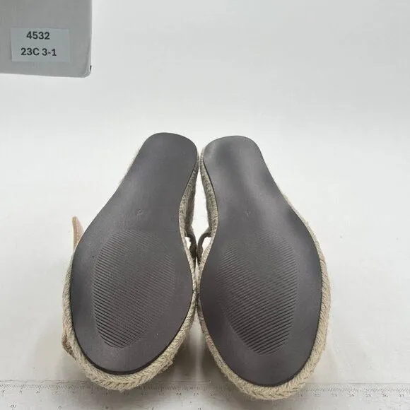 Miss Left Khaki Platform Open Toe Espadrille Sandal Ankle Strap Wedge Heel Shoe