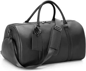 Mobile Edge Deluxe Travel Duffel Bag for Men and Women, Vegan Leather, Gym, Overnight, Weekender, Carry-On Size
