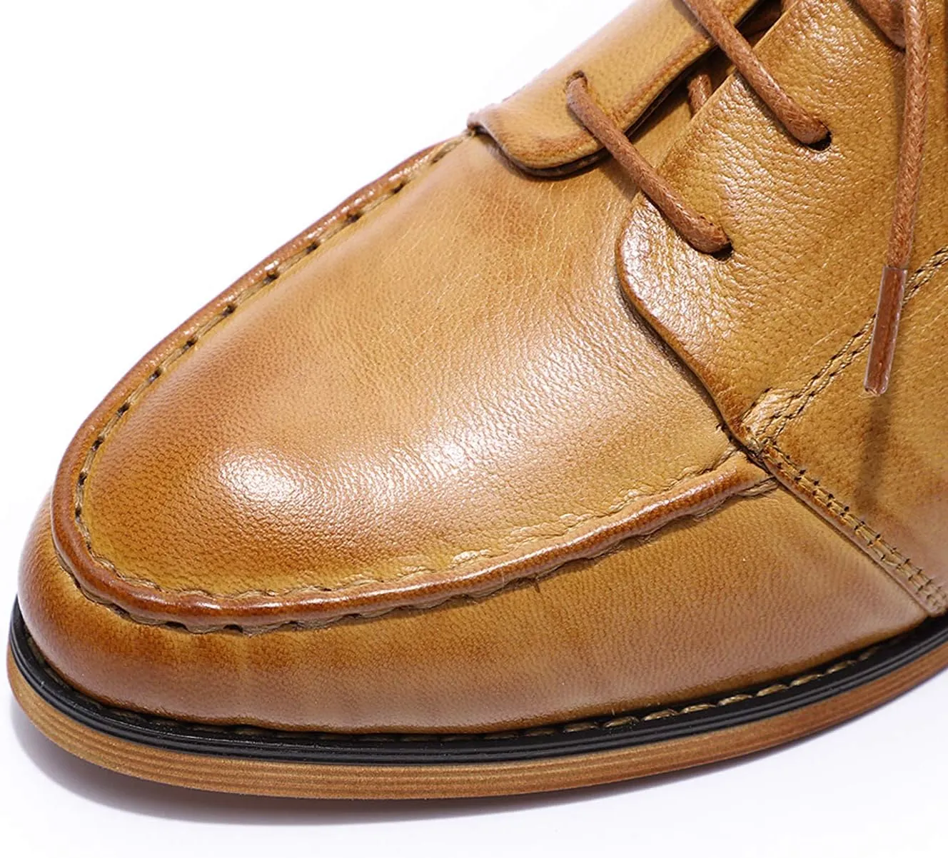 Mona flying Women's Comfortable Dress Oxfords Derby Lace-up Leather Shoes for Ladies