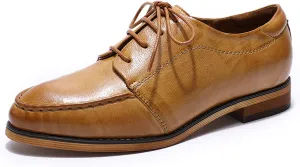 Mona flying Women's Comfortable Dress Oxfords Derby Lace-up Leather Shoes for Ladies
