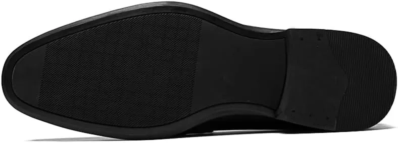 MWX Men's Dress Loafers Black Wingtip Toe Slip-on Formal Dress Shoes