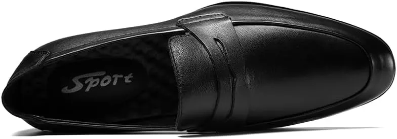 MWX Men's Dress Loafers Black Wingtip Toe Slip-on Formal Dress Shoes