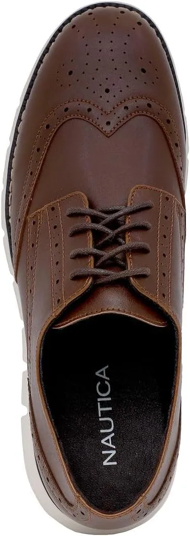 Nautica Men's Knit Dress Oxford Dress Sneakers: Breathable, Stylish, Lightweight & Comfortable - Ideal for Business or Walking
