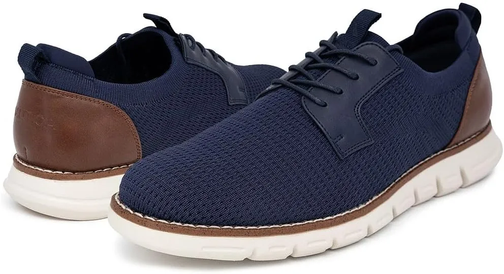 Nautica Men's Knit Dress Oxford Dress Sneakers: Breathable, Stylish, Lightweight & Comfortable - Ideal for Business or Walking